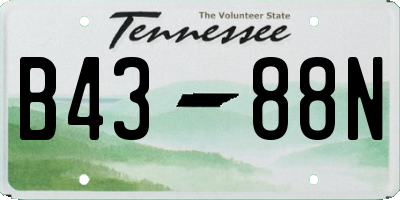 TN license plate B4388N