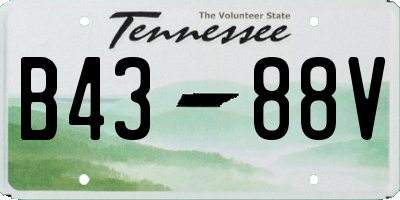 TN license plate B4388V