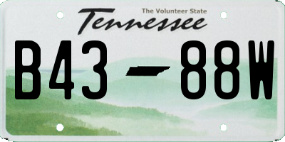 TN license plate B4388W