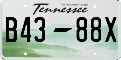 TN license plate B4388X