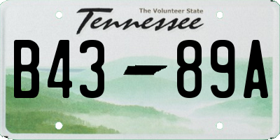 TN license plate B4389A