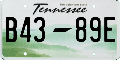 TN license plate B4389E