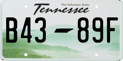 TN license plate B4389F