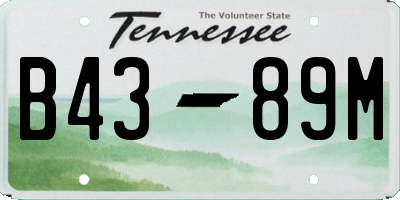 TN license plate B4389M