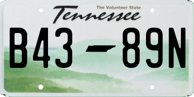 TN license plate B4389N