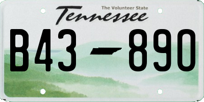 TN license plate B4389O