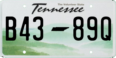 TN license plate B4389Q