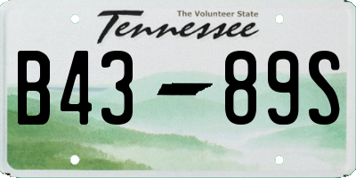 TN license plate B4389S