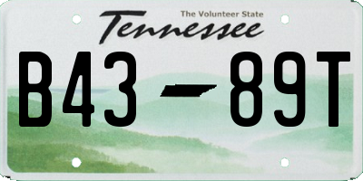 TN license plate B4389T