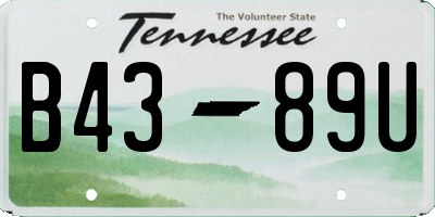 TN license plate B4389U