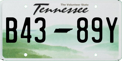 TN license plate B4389Y