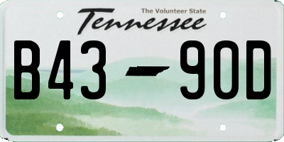 TN license plate B4390D
