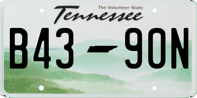 TN license plate B4390N