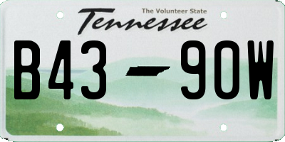 TN license plate B4390W