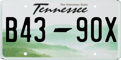 TN license plate B4390X