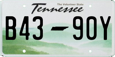 TN license plate B4390Y