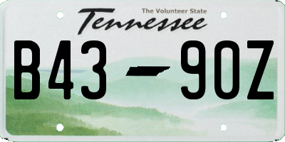 TN license plate B4390Z