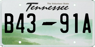 TN license plate B4391A