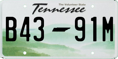 TN license plate B4391M