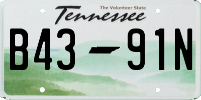TN license plate B4391N