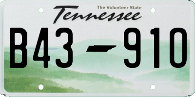 TN license plate B4391O