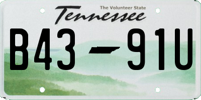 TN license plate B4391U