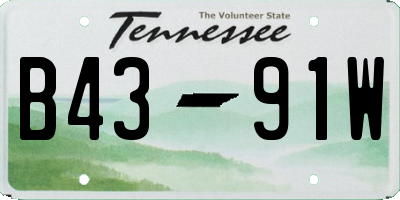 TN license plate B4391W
