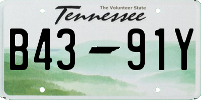 TN license plate B4391Y