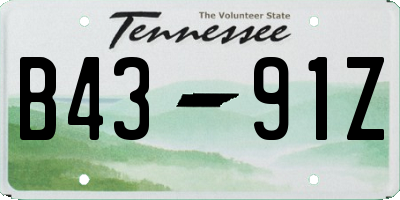 TN license plate B4391Z