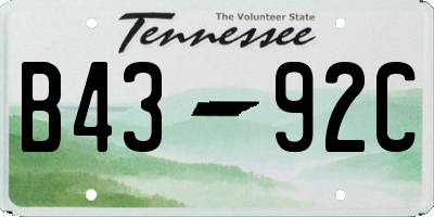 TN license plate B4392C