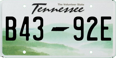 TN license plate B4392E
