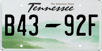 TN license plate B4392F