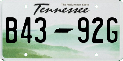 TN license plate B4392G