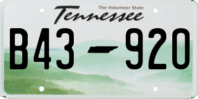 TN license plate B4392O