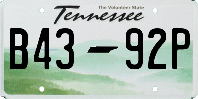 TN license plate B4392P