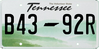 TN license plate B4392R