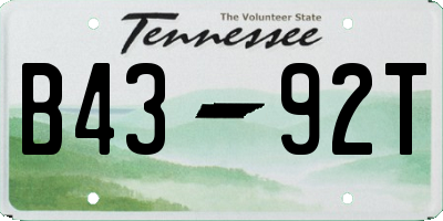 TN license plate B4392T