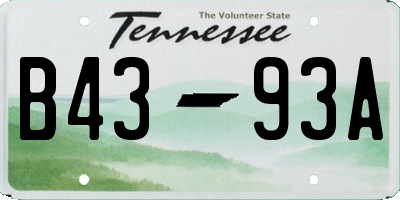 TN license plate B4393A