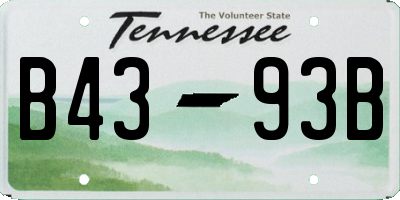 TN license plate B4393B