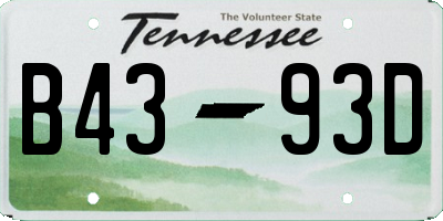 TN license plate B4393D