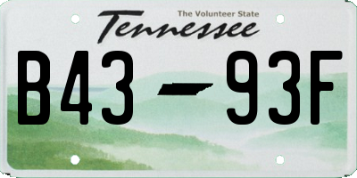 TN license plate B4393F