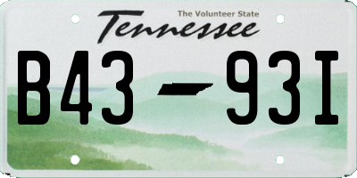 TN license plate B4393I