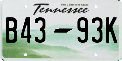 TN license plate B4393K