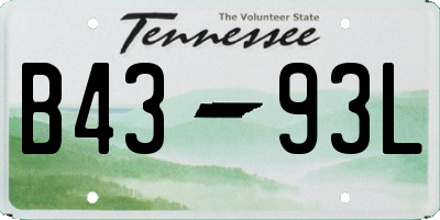 TN license plate B4393L
