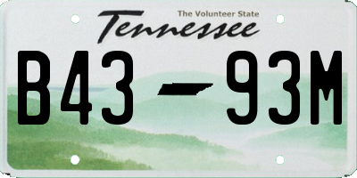 TN license plate B4393M