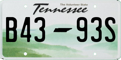 TN license plate B4393S