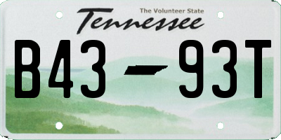 TN license plate B4393T