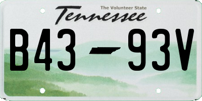 TN license plate B4393V