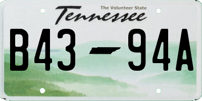 TN license plate B4394A