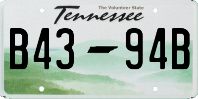 TN license plate B4394B